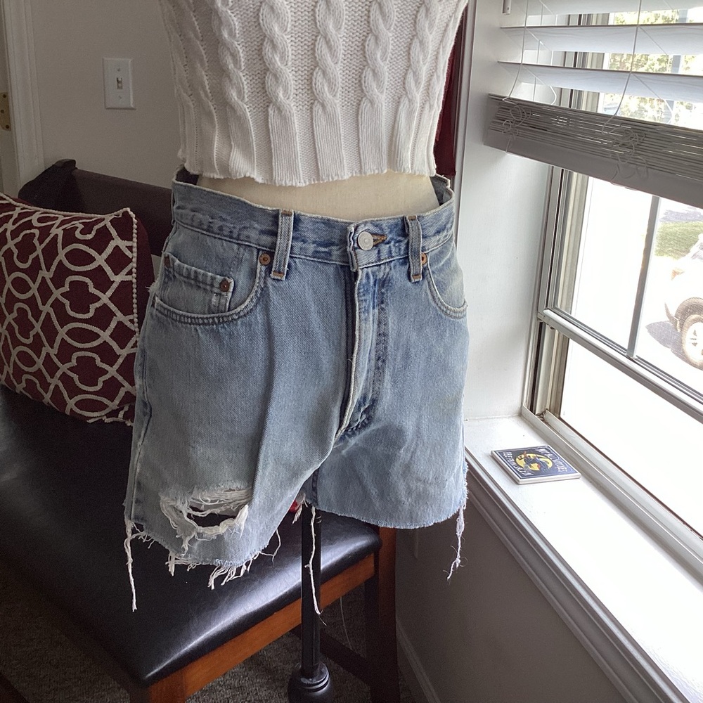 levis vintage destroyed shorts usa 100% cotton vintage